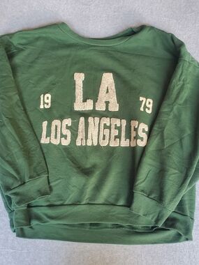 Green Los Angeles Graphic Crewneck Sweatshirt